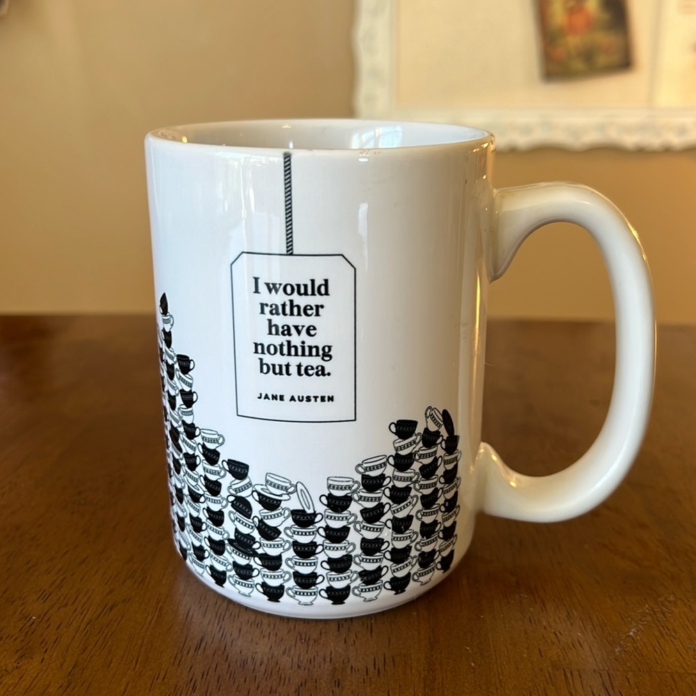 Obvious State I would rather have nothing but tea. Jane Austen mug.